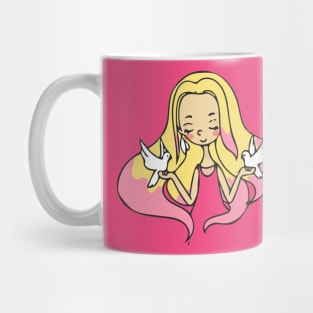 girl with birds Mug